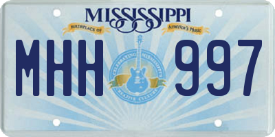 MS license plate MHH997