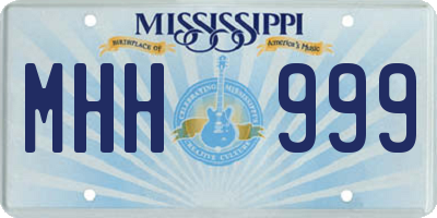 MS license plate MHH999