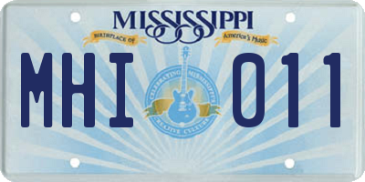 MS license plate MHI011