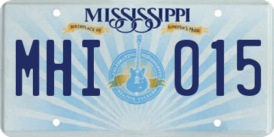 MS license plate MHI015