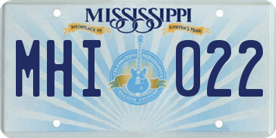 MS license plate MHI022