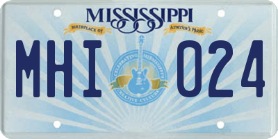 MS license plate MHI024