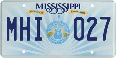 MS license plate MHI027