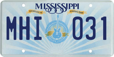 MS license plate MHI031