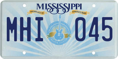 MS license plate MHI045