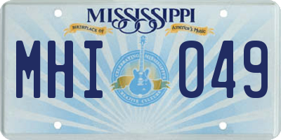 MS license plate MHI049