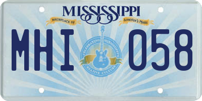 MS license plate MHI058
