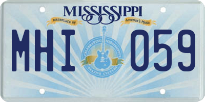 MS license plate MHI059