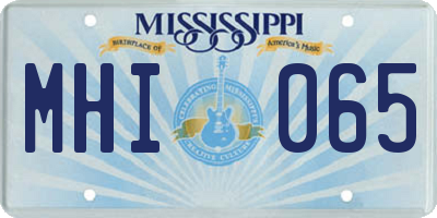 MS license plate MHI065