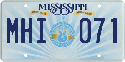MS license plate MHI071