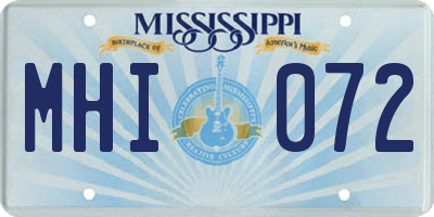 MS license plate MHI072