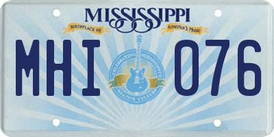 MS license plate MHI076