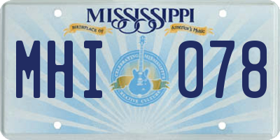 MS license plate MHI078