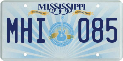 MS license plate MHI085