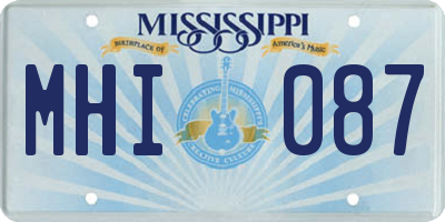 MS license plate MHI087