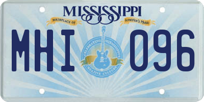 MS license plate MHI096