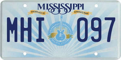 MS license plate MHI097