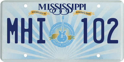 MS license plate MHI102