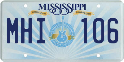 MS license plate MHI106