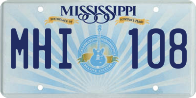 MS license plate MHI108