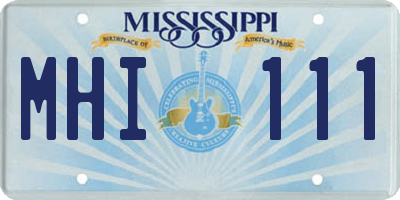 MS license plate MHI111