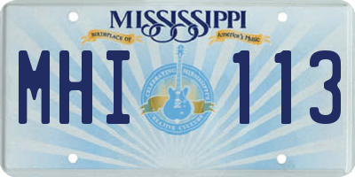 MS license plate MHI113