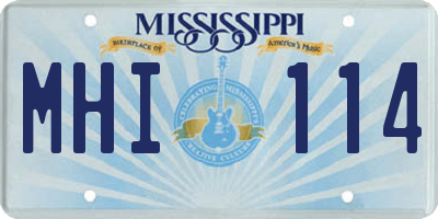MS license plate MHI114