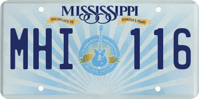 MS license plate MHI116