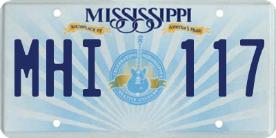 MS license plate MHI117