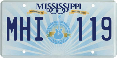 MS license plate MHI119