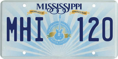 MS license plate MHI120