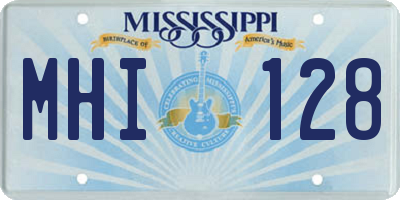 MS license plate MHI128