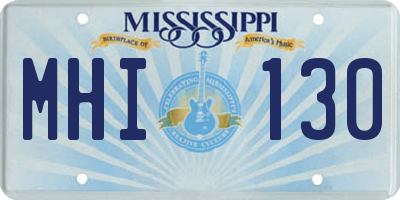 MS license plate MHI130