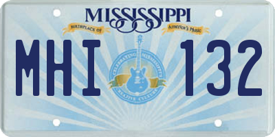 MS license plate MHI132