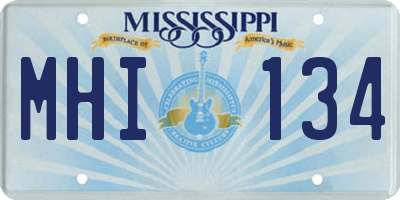 MS license plate MHI134