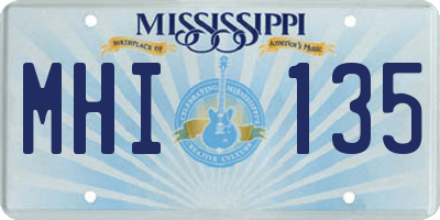MS license plate MHI135
