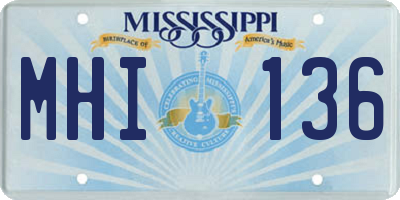 MS license plate MHI136