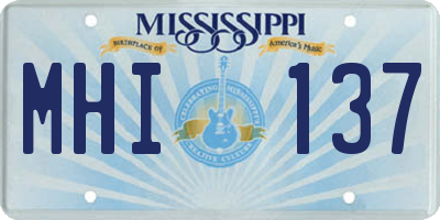 MS license plate MHI137