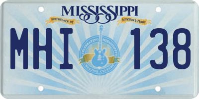 MS license plate MHI138
