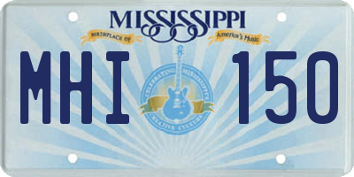 MS license plate MHI150