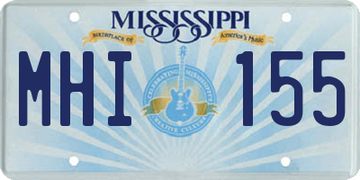MS license plate MHI155