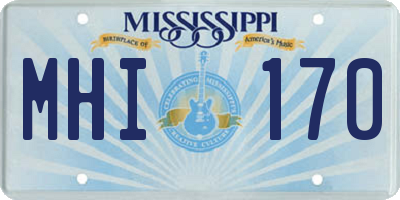 MS license plate MHI170