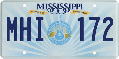 MS license plate MHI172