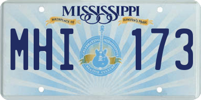 MS license plate MHI173