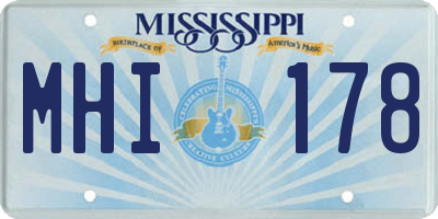 MS license plate MHI178