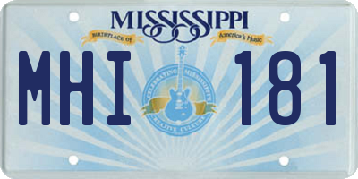 MS license plate MHI181