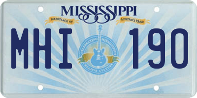 MS license plate MHI190