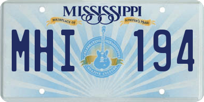 MS license plate MHI194