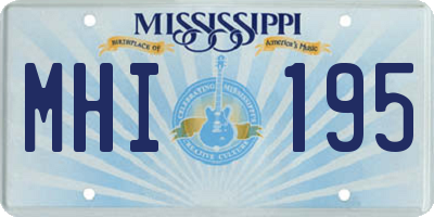 MS license plate MHI195