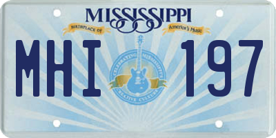 MS license plate MHI197